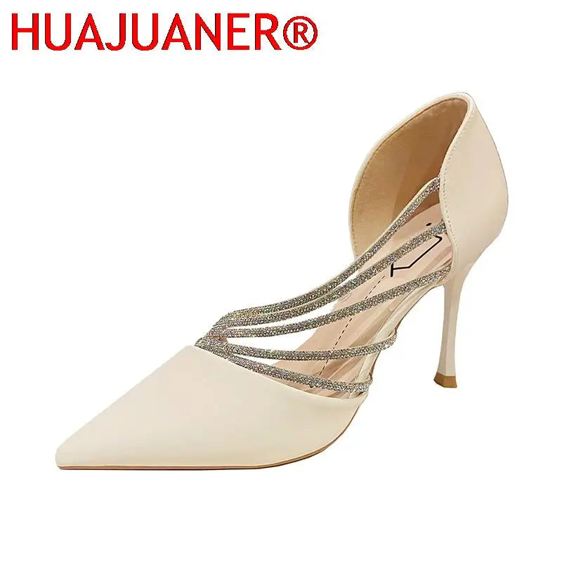 2026 Spring Luxury Women Rhineston Stiletto High Heels Pumps Scarpins Designer Lady Black Heels Wedding Party Bridal Prom Shoes