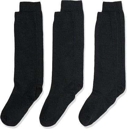 12X Pairs School Uniform Knee High Socks Cotton Rich Girls Boys Kids Bulk Black
