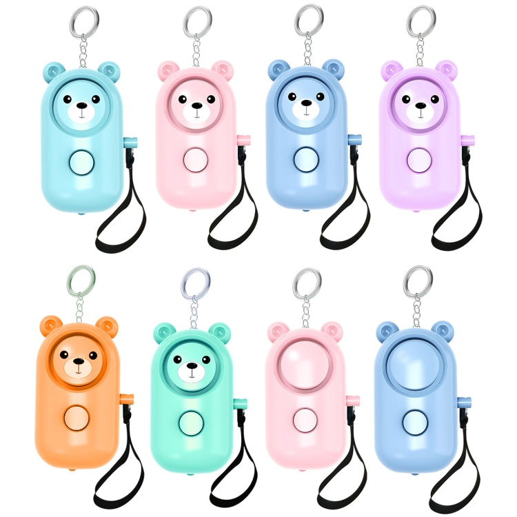 130dB LED Personal Alarm Pull Ring Outdoor Self-defense Products, Specification: Bear Style (Purple)