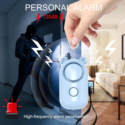 130dB LED Personal Alarm Pull Ring Outdoor Self-defense Products, Specification: Bear Style (Purple)
