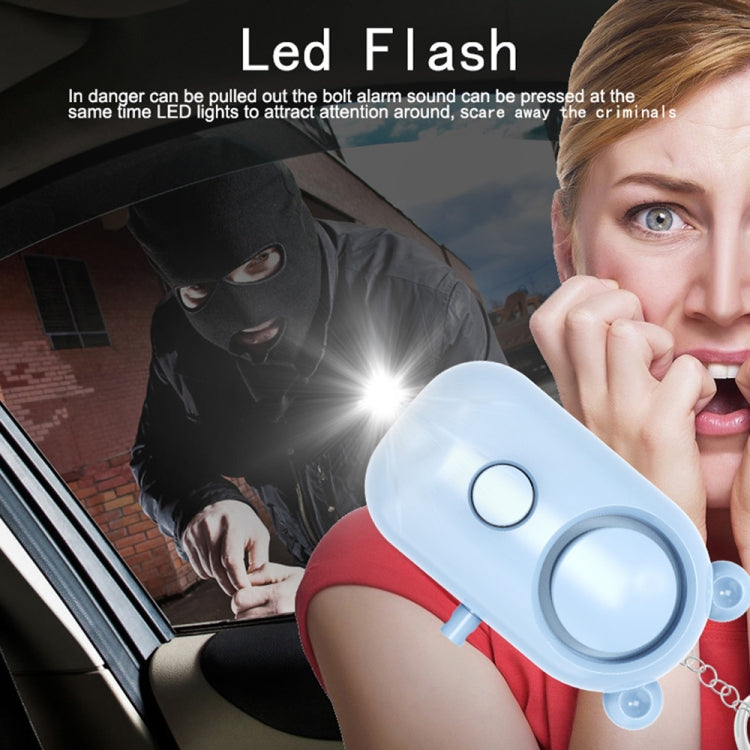 130dB LED Personal Alarm Pull Ring Outdoor Self-defense Products, Specification: Bear Style (Purple)
