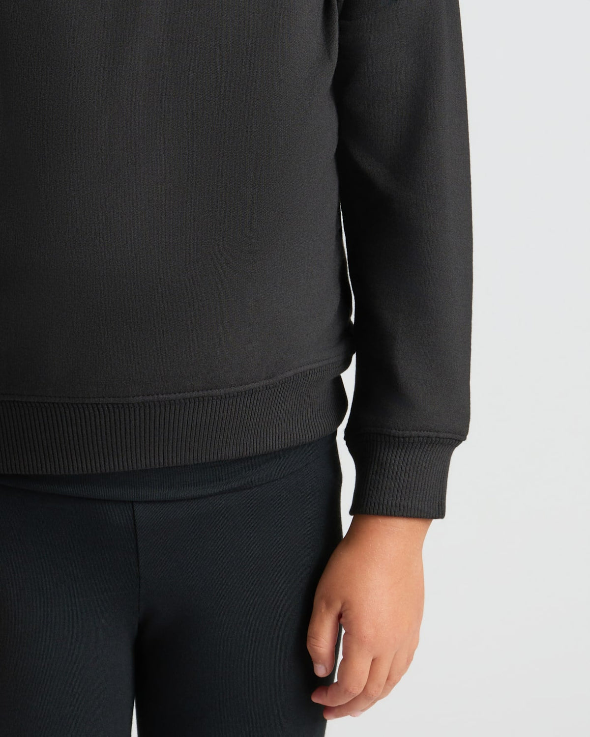 Girls Black & Stormcloud Slouch Pullover Crew 2-Pack