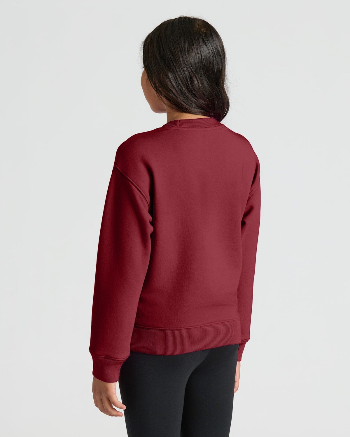 Girls Black & Dark Maroon Slouch Pullover Crew 2-Pack