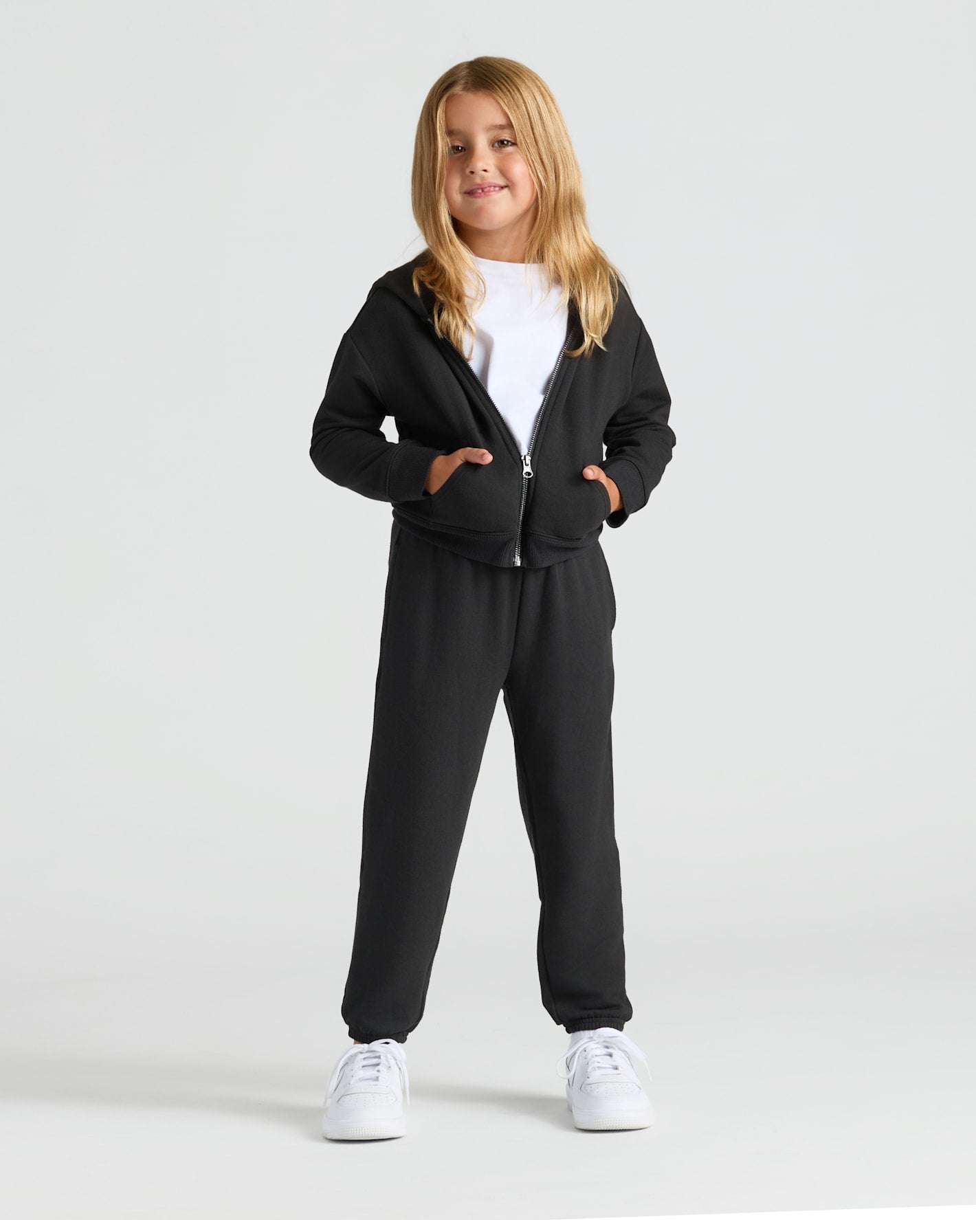 Girls Black & Dark Maroon Relaxed Joggers 2-Pack