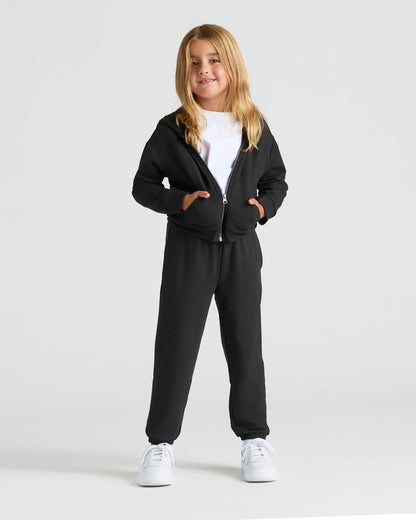 Girls Black & Dark Maroon Relaxed Joggers 2-Pack