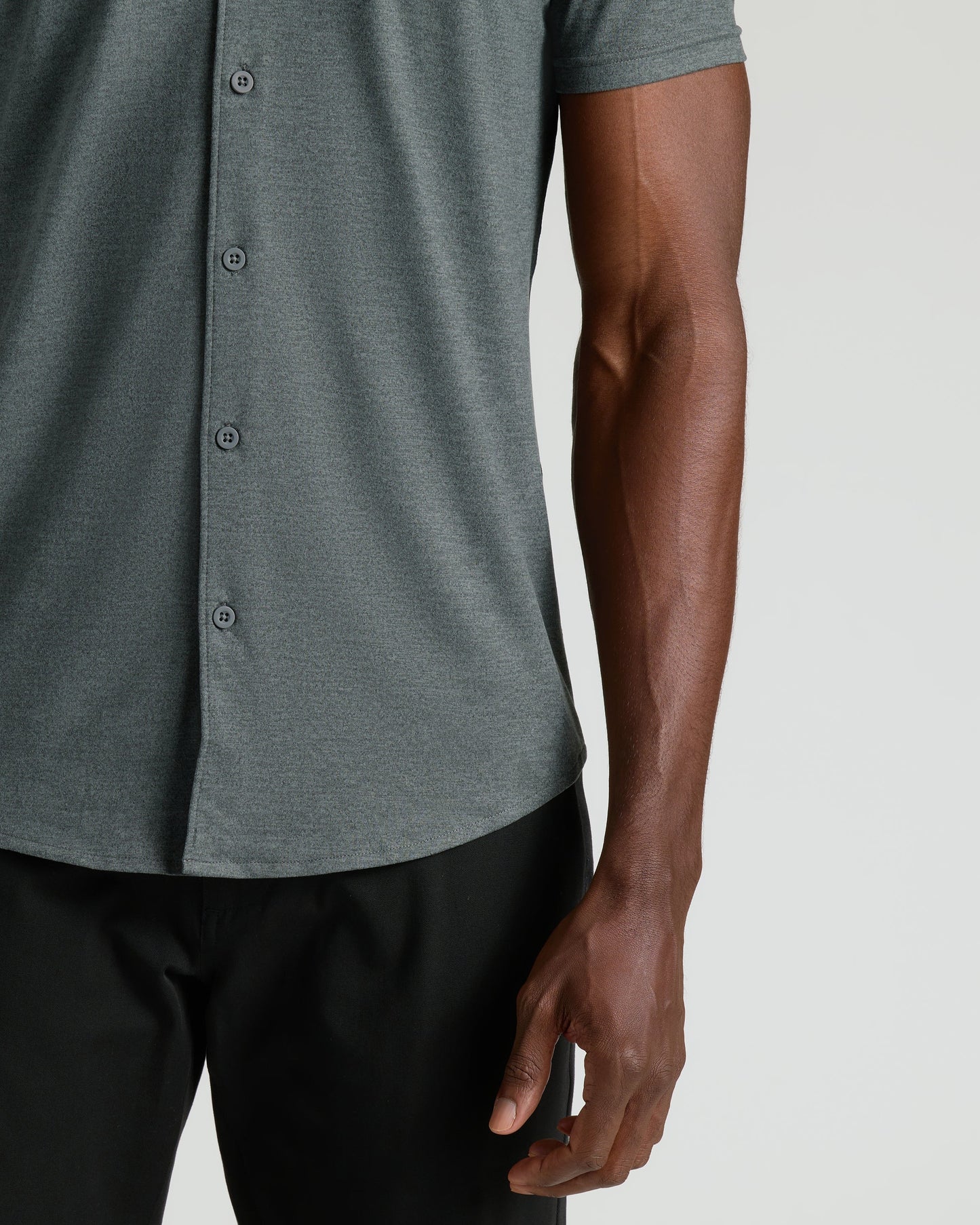 Charcoal Heather Gray Short Sleeve Comfort Knit Shirt