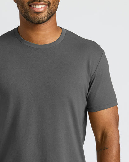 Carbon Curved Hem Classic Crew Neck