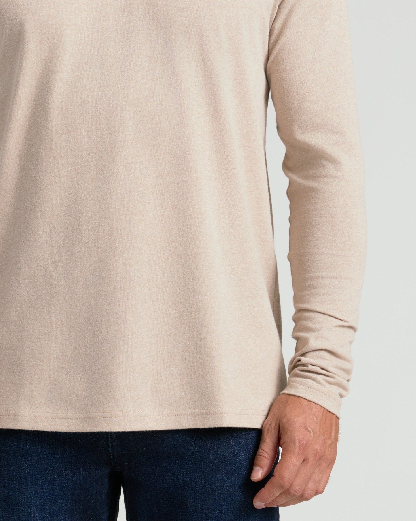 Heather Truffle Classic Long Sleeve Crew Neck