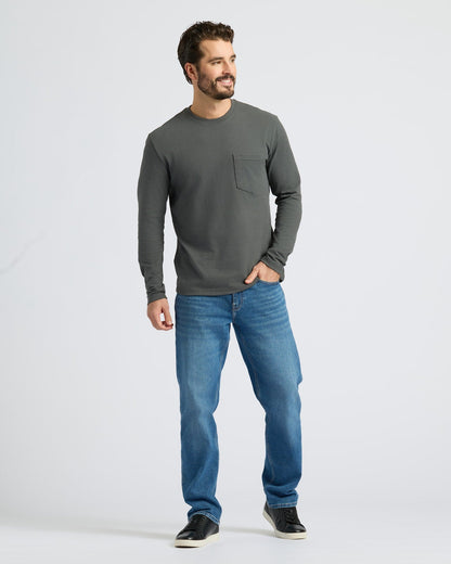Carbon Heavyweight Long Sleeve Pocket Crew