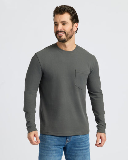 Carbon Heavyweight Long Sleeve Pocket Crew