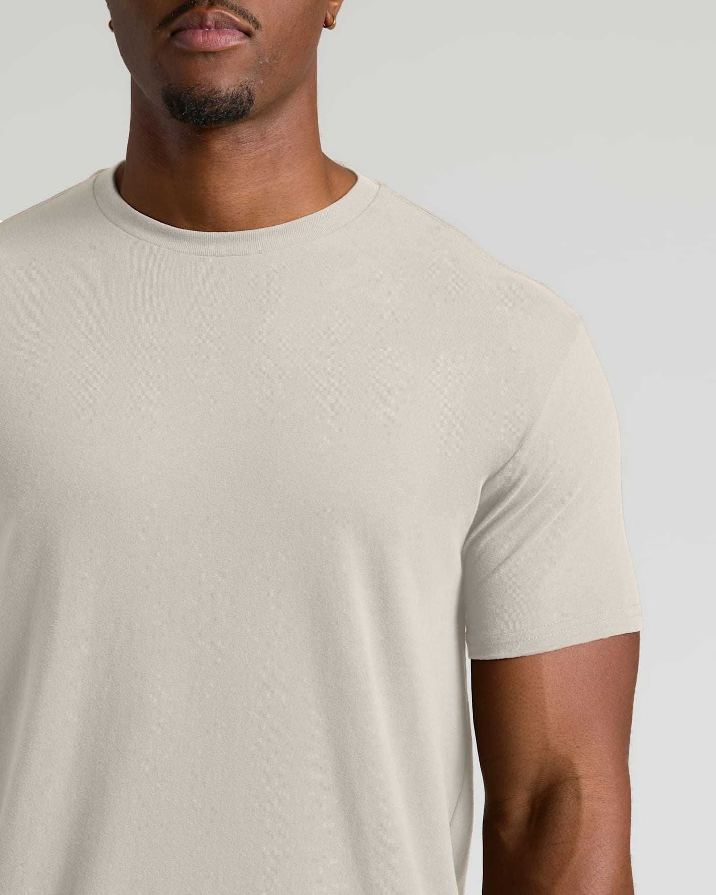Oatmeal Tall Straight Hem Crew Neck T-Shirt