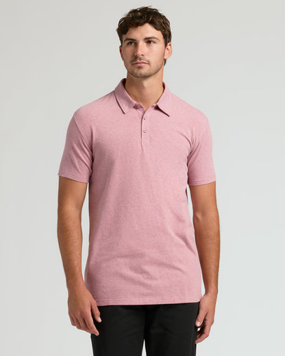 Light Heather Boysenberry Short Sleeve Tall Polo