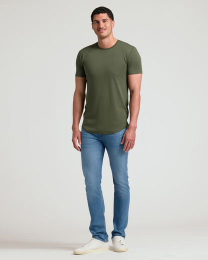 Tall Pima Cotton Blend Curved Hem Crew 4-Pack