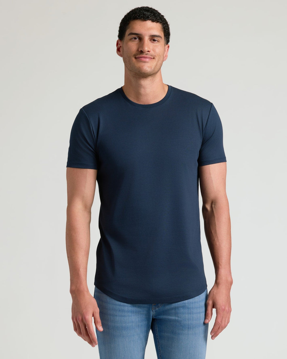 Tall Pima Cotton Blend Curved Hem Crew 2-Pack