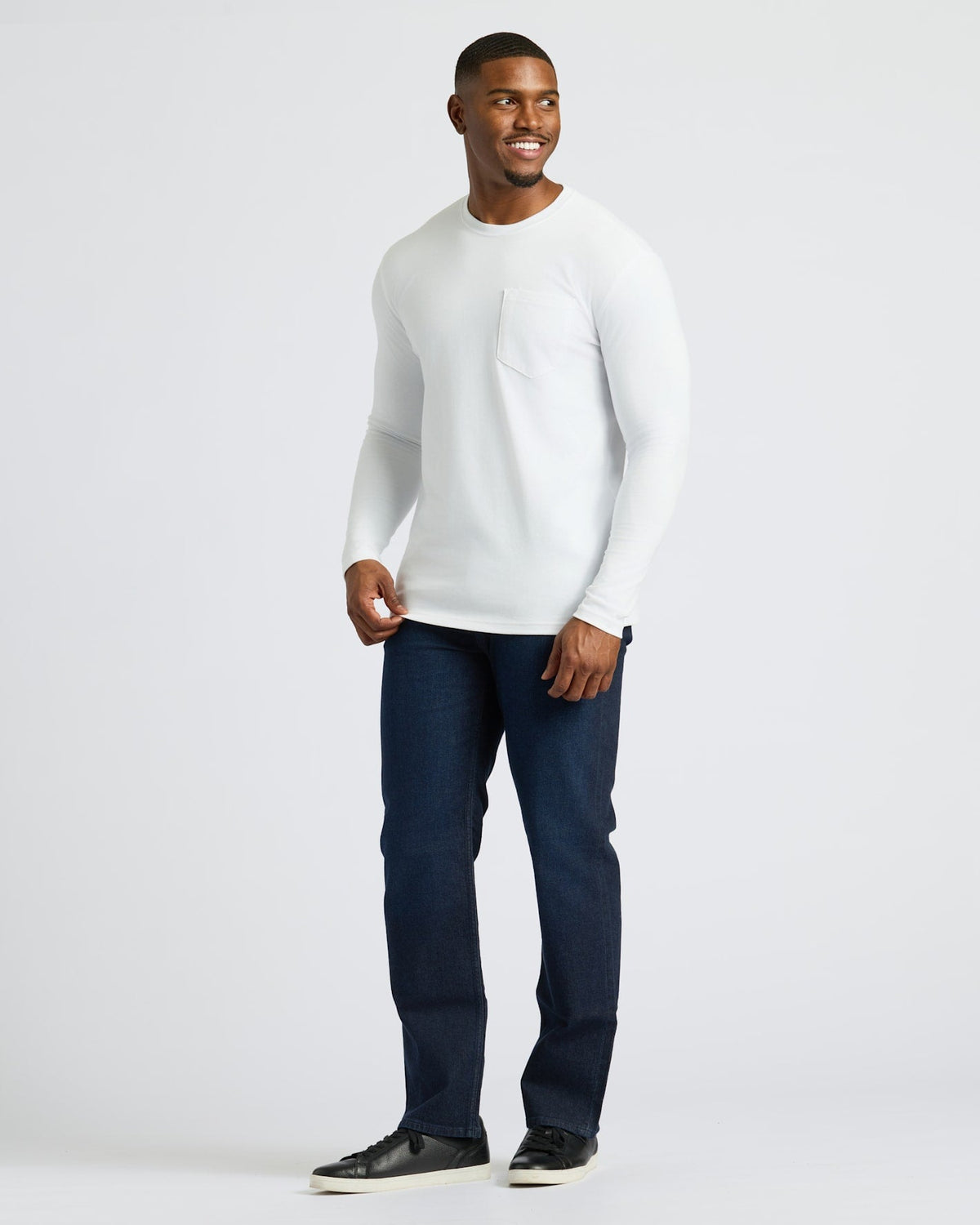 Black & White Tall Heavyweight Long Sleeve Pocket Crew 2-Pack
