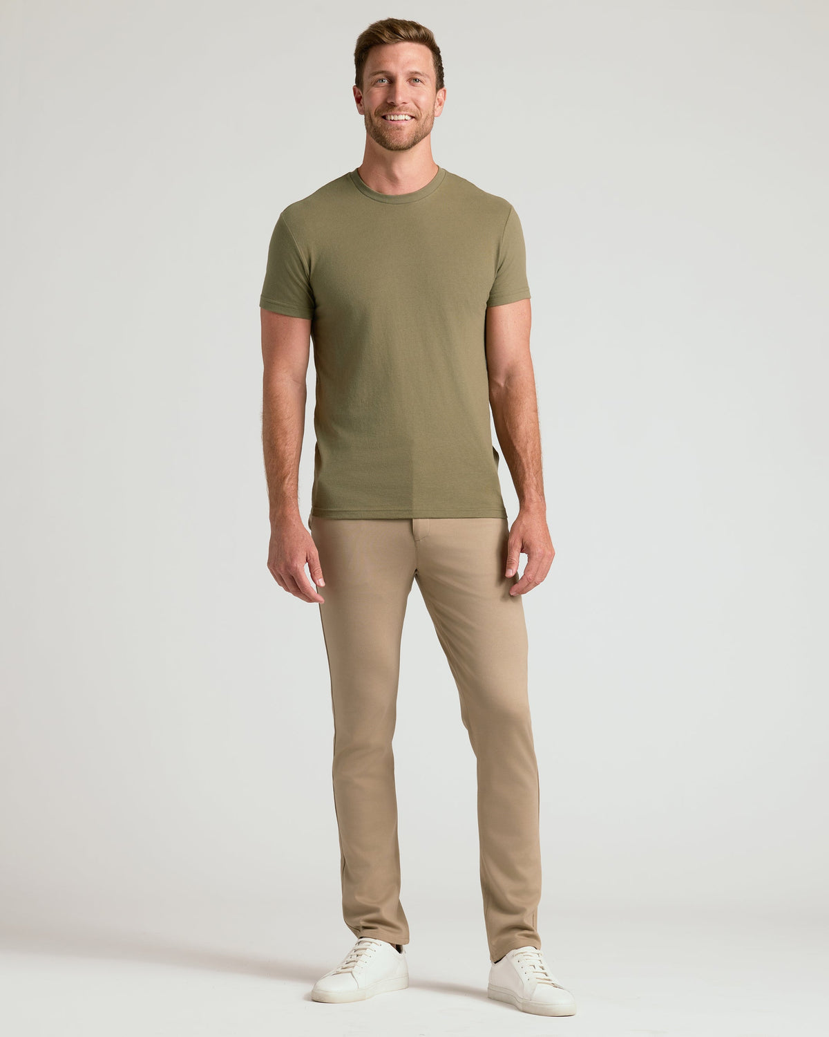 Khaki Slim Comfort Knit Chino Pant