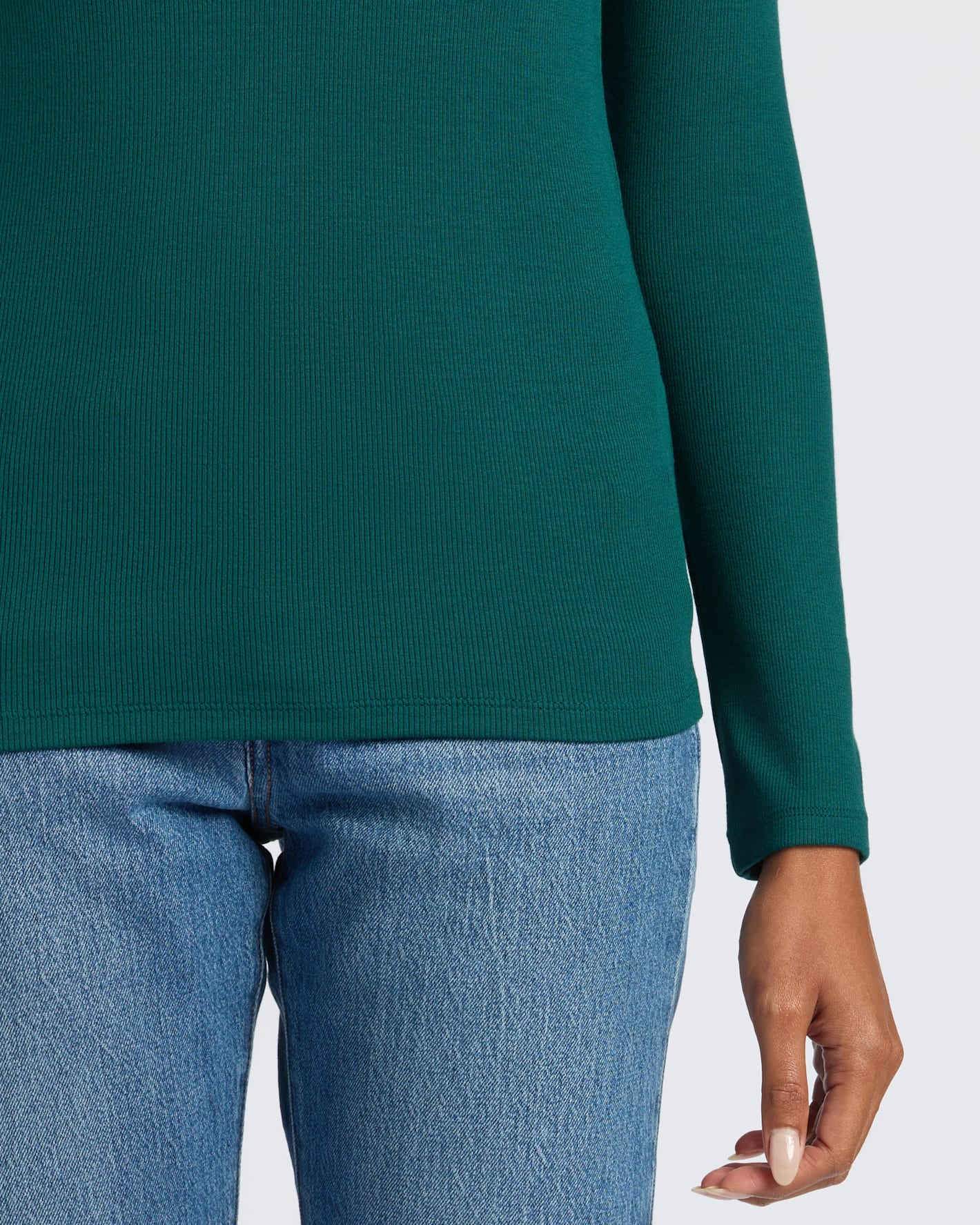 Womens Ribbed Long Sleeve Scoop Neck Tee 3-Pack