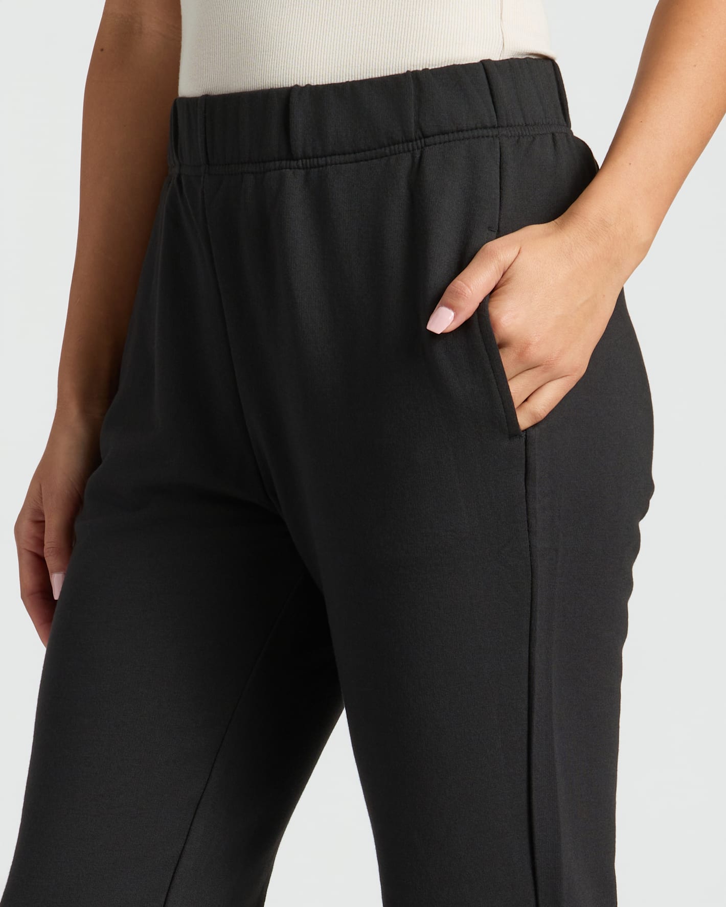 Womens Black Crop Zip Hoodie & Relaxed Jogger 2-Pack