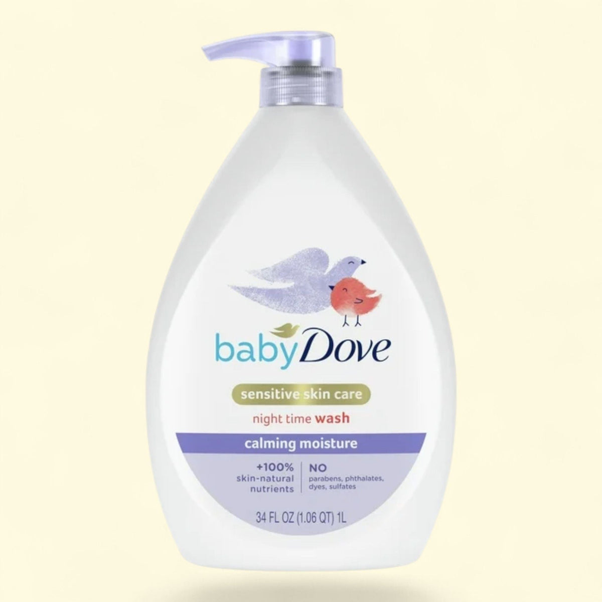 Baby Dove Sensitive Skin Body Wash Calming Moisture, 34 oz
