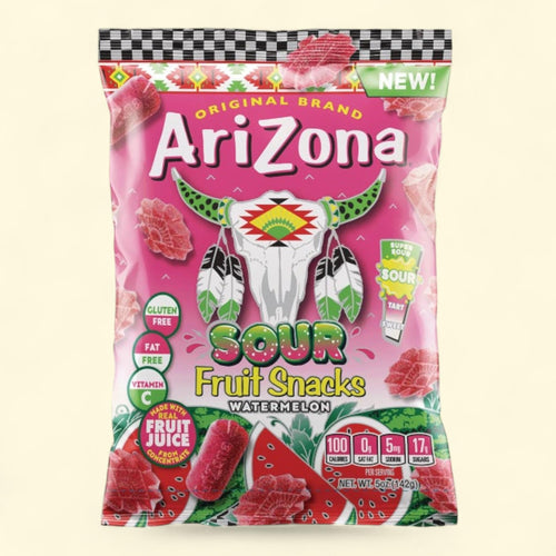 Arizona Sour Fruit Snacks, Watermelon, 5 oz, 12-count