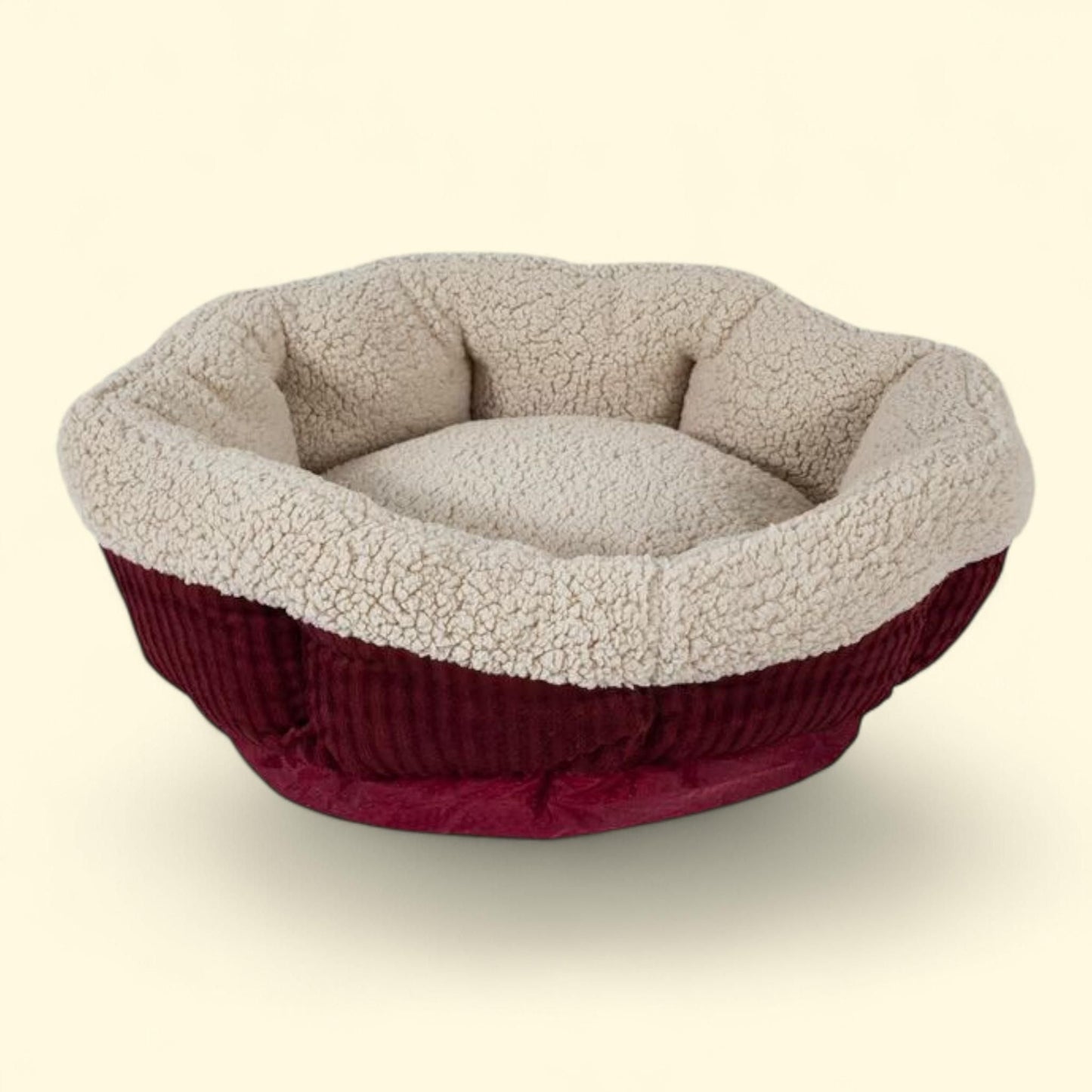 Aspen Pet Self Warming Oval Lounger Pet Bed, 19.5 x 19.5 x 7, Red