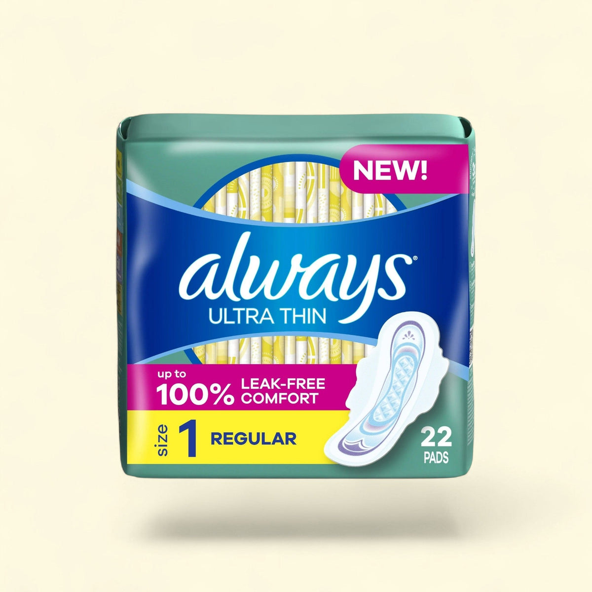 Always Ultra Thin Pads with Wings, Size 1, 22 CT