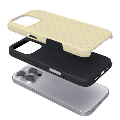 Tough Phone Case - Butter Blush Polka Dot