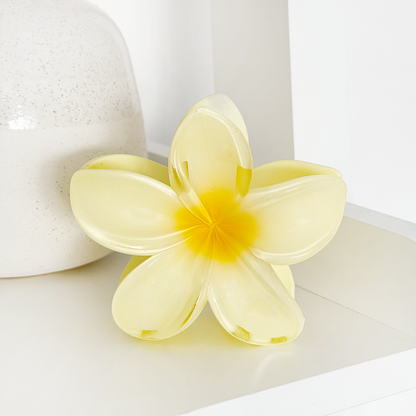Tropical Flower Claw Clip - Butter Yellow