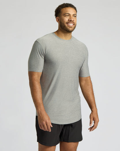 Heather Gray Tall Active Curved Hem Crew