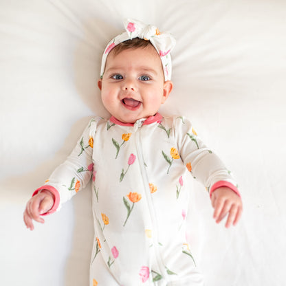Zippered Romper in Tulip