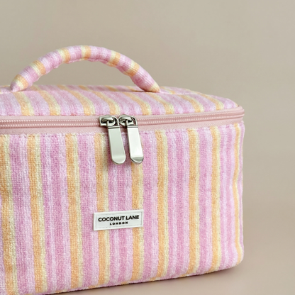 Travel Towel Vanity Case - Pastel Stripes