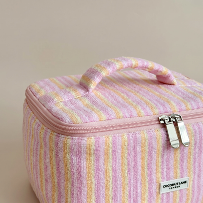 Travel Towel Vanity Case - Pastel Stripes