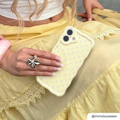 Wavy Phone Case - Butter Blush Polka Dot
