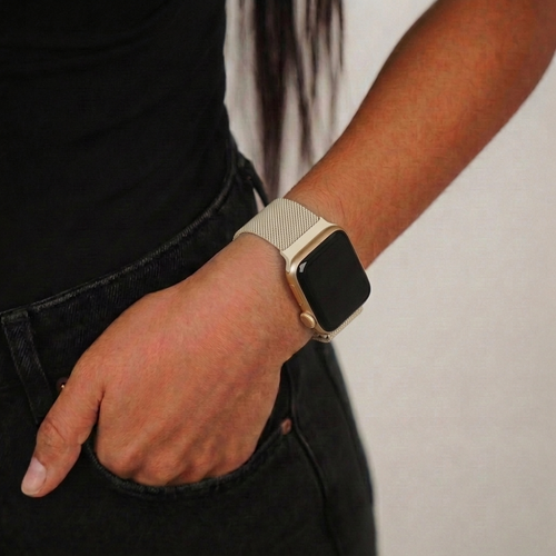 Magnetic Chain Apple Watch Strap - Almond White