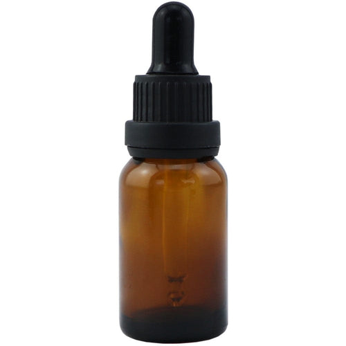Amber Glass Bottle with Black Dropper - 15ml