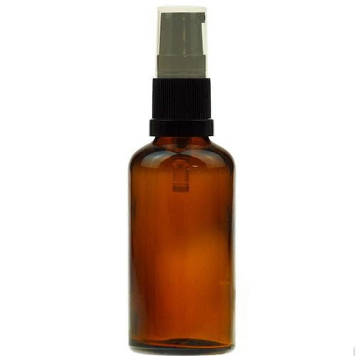 Amber Glass Bottle with Black Serum Pump - 50ml