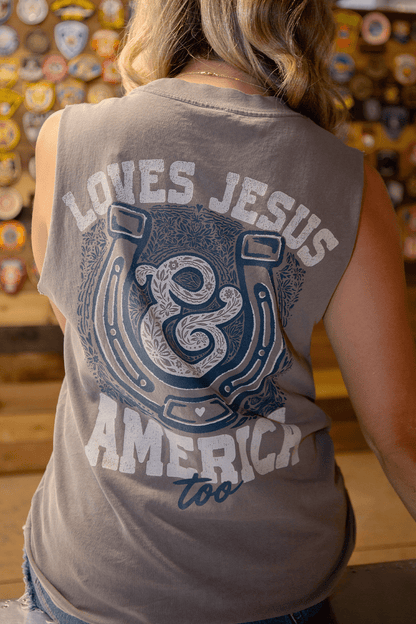 America Too - Women's Muscle Tank Top