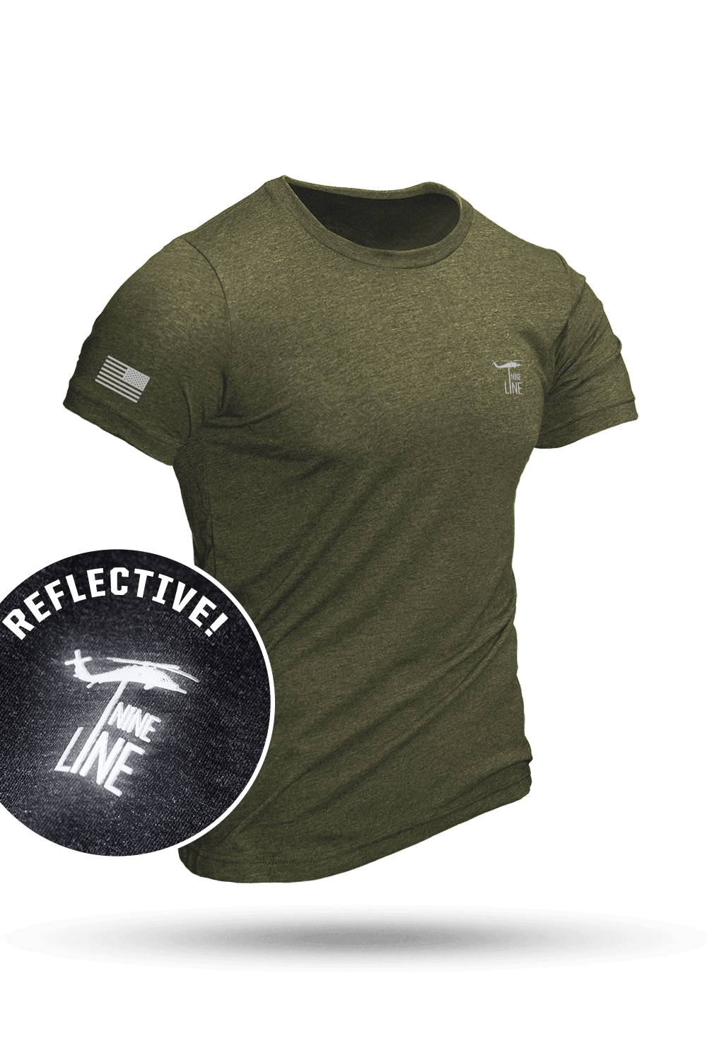 Reflective Dropline Logo with Flag - T-Shirt