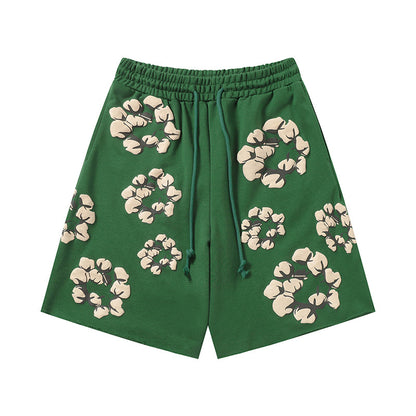 Denim Tears Shorts Yellow floral cotton