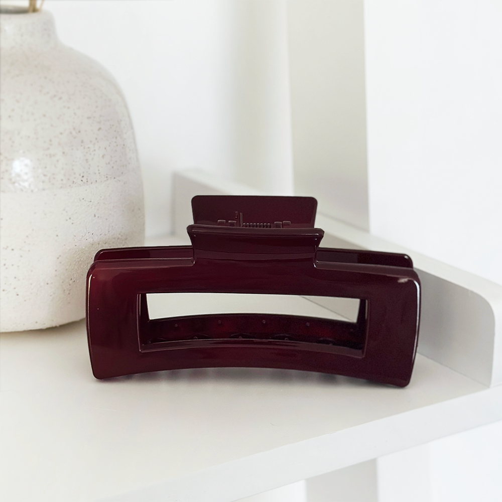 Burgundy Square Claw Clip
