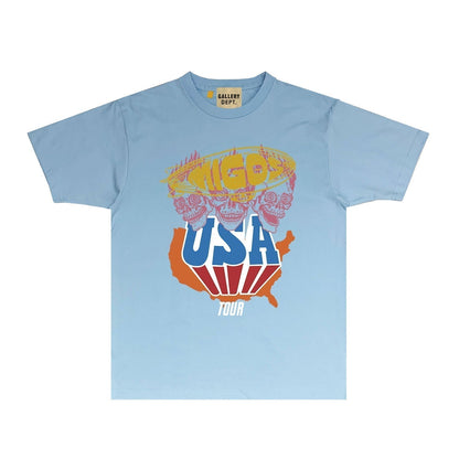 Gallery Dept T Shirt Retro Printed Loose Short-Sleeved Shirt