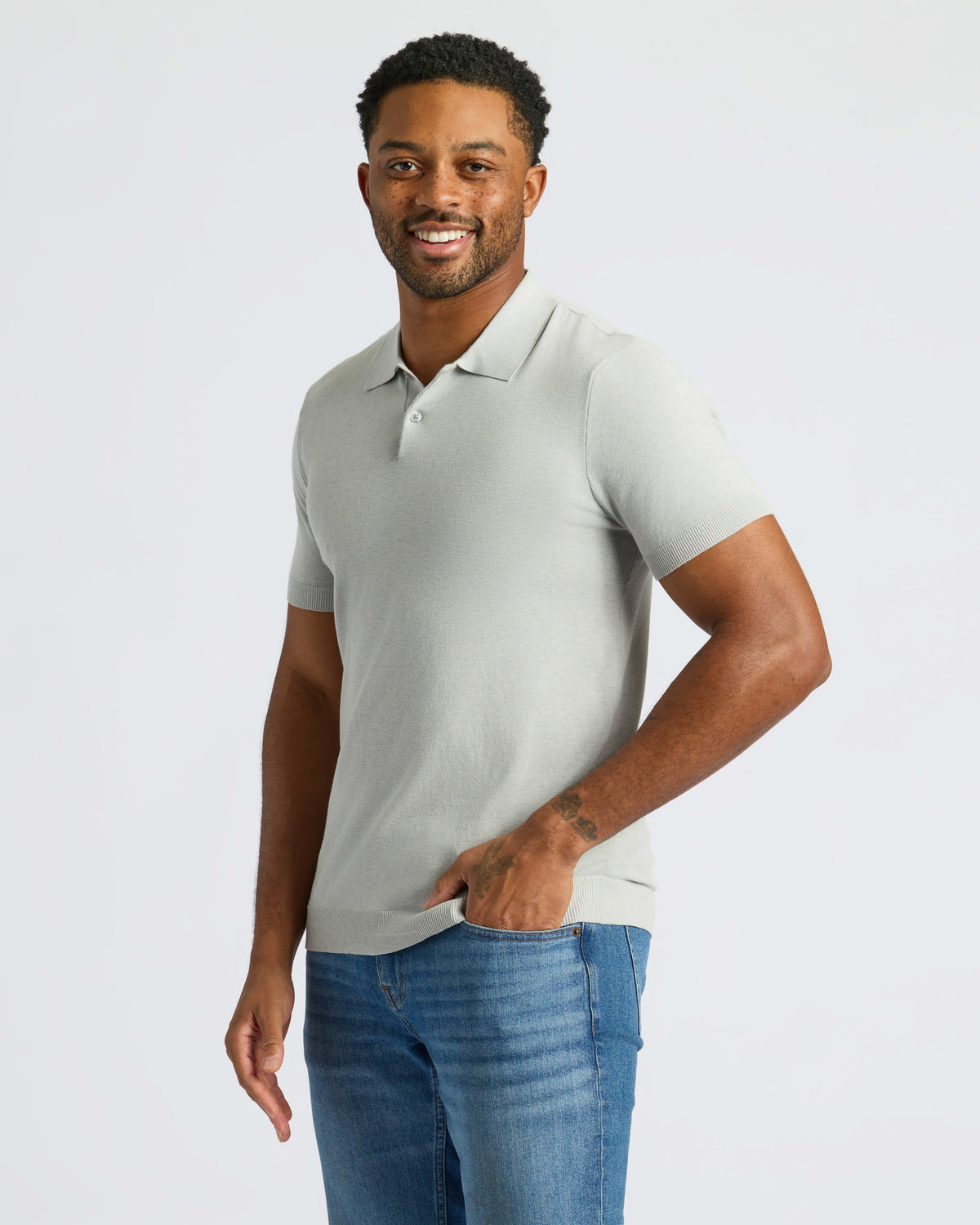 Heather Gray Dressy Polo