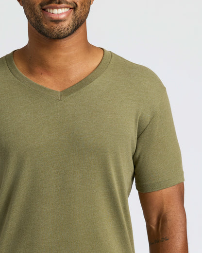 Military Green Classic V-Neck