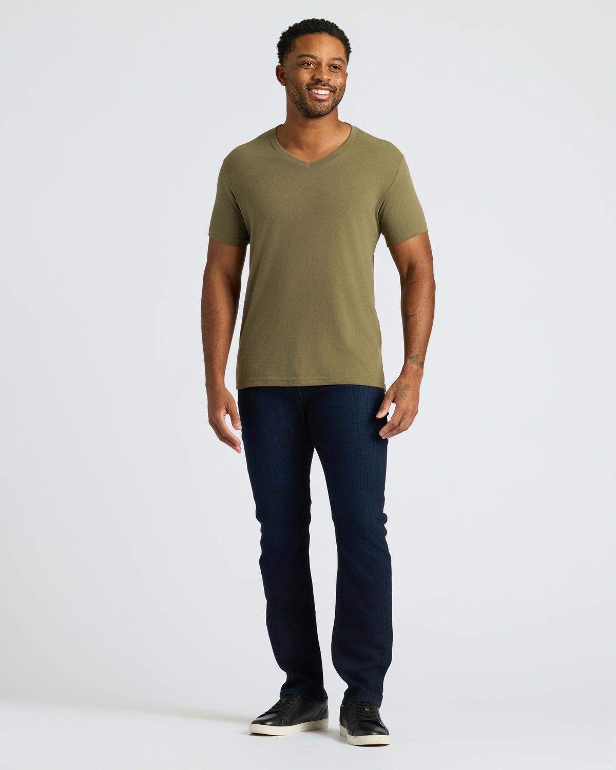 Military Green Classic V-Neck