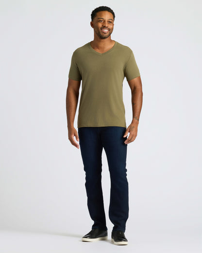 Military Green Classic V-Neck