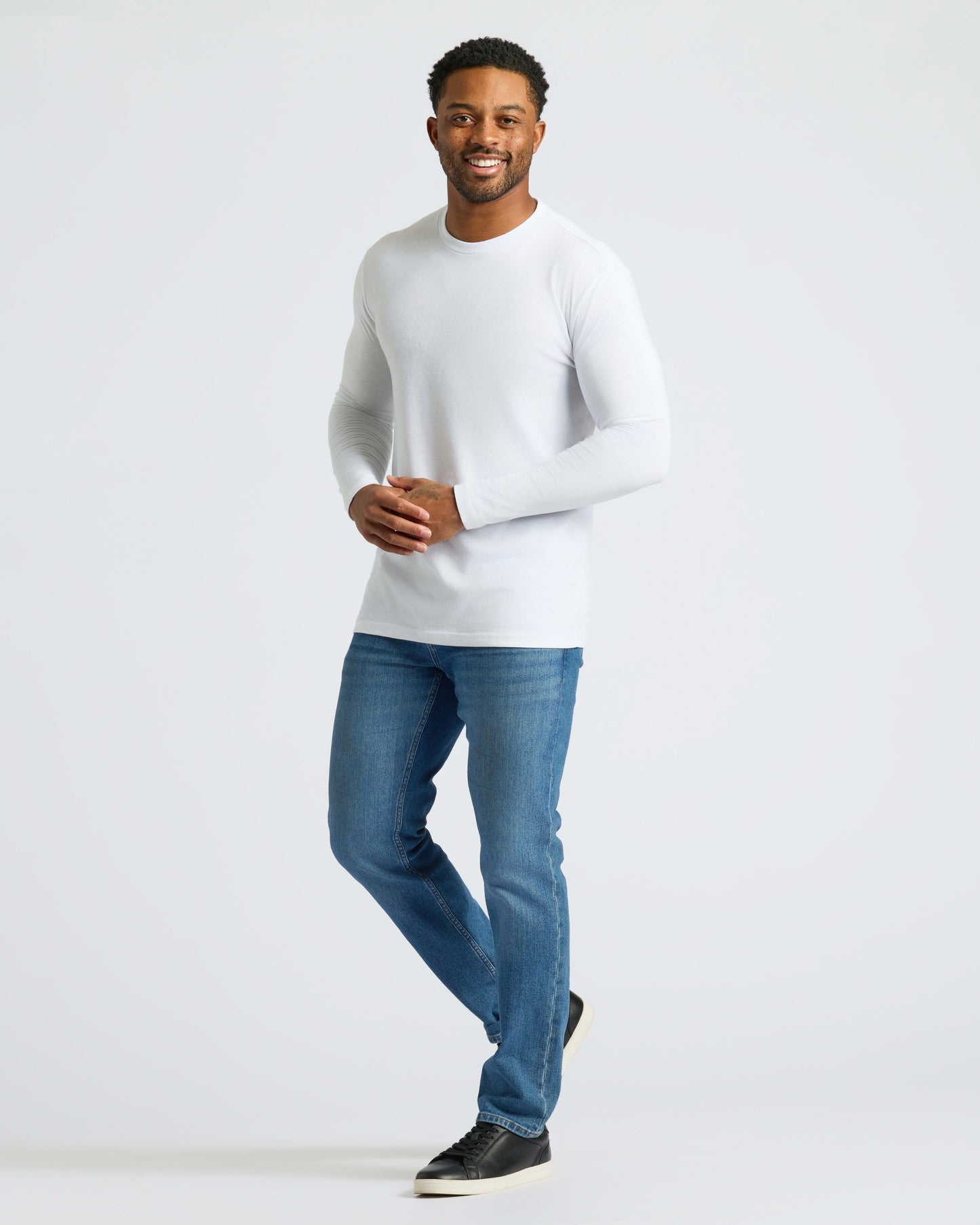 White Classic Long Sleeve Crew Neck 6-Pack