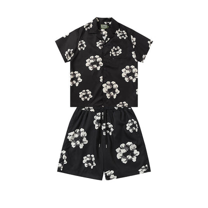 Denim Tears T-shirt & Shorts 2 Piece Set Button cardigan woven