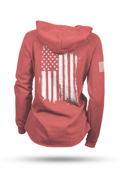 America - Lightweight Women's V-Neck Hoodie