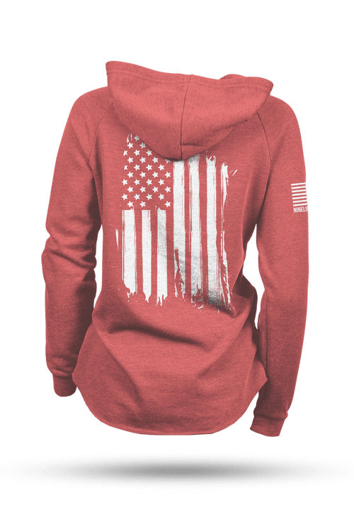 America - Lightweight Women's V-Neck Hoodie