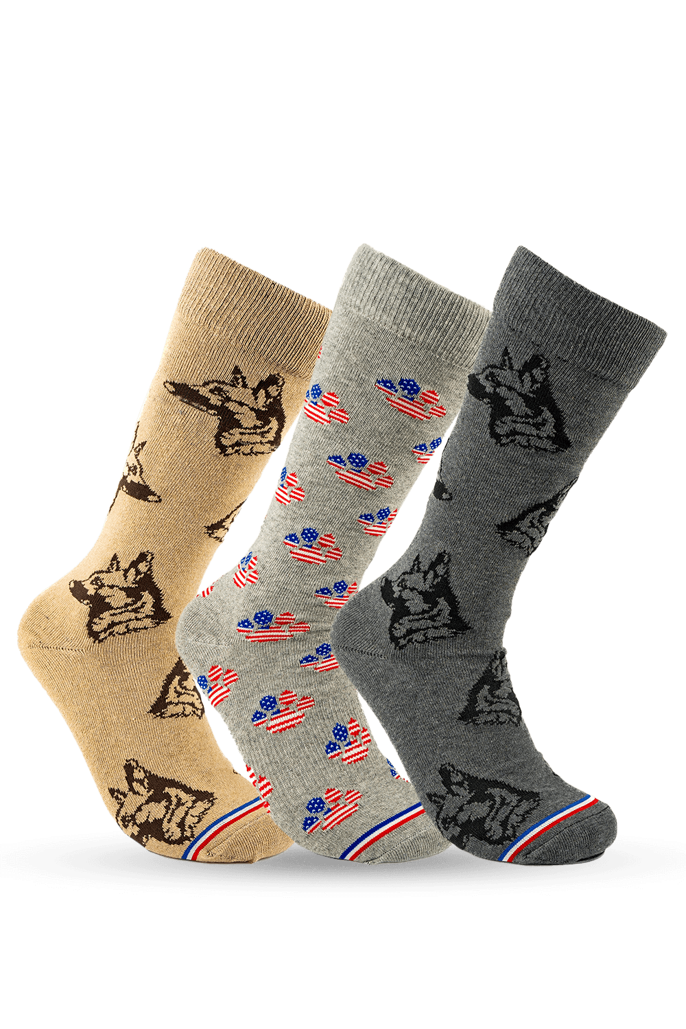 Patriotic Paws 3-Pack Bundle Crew Socks
